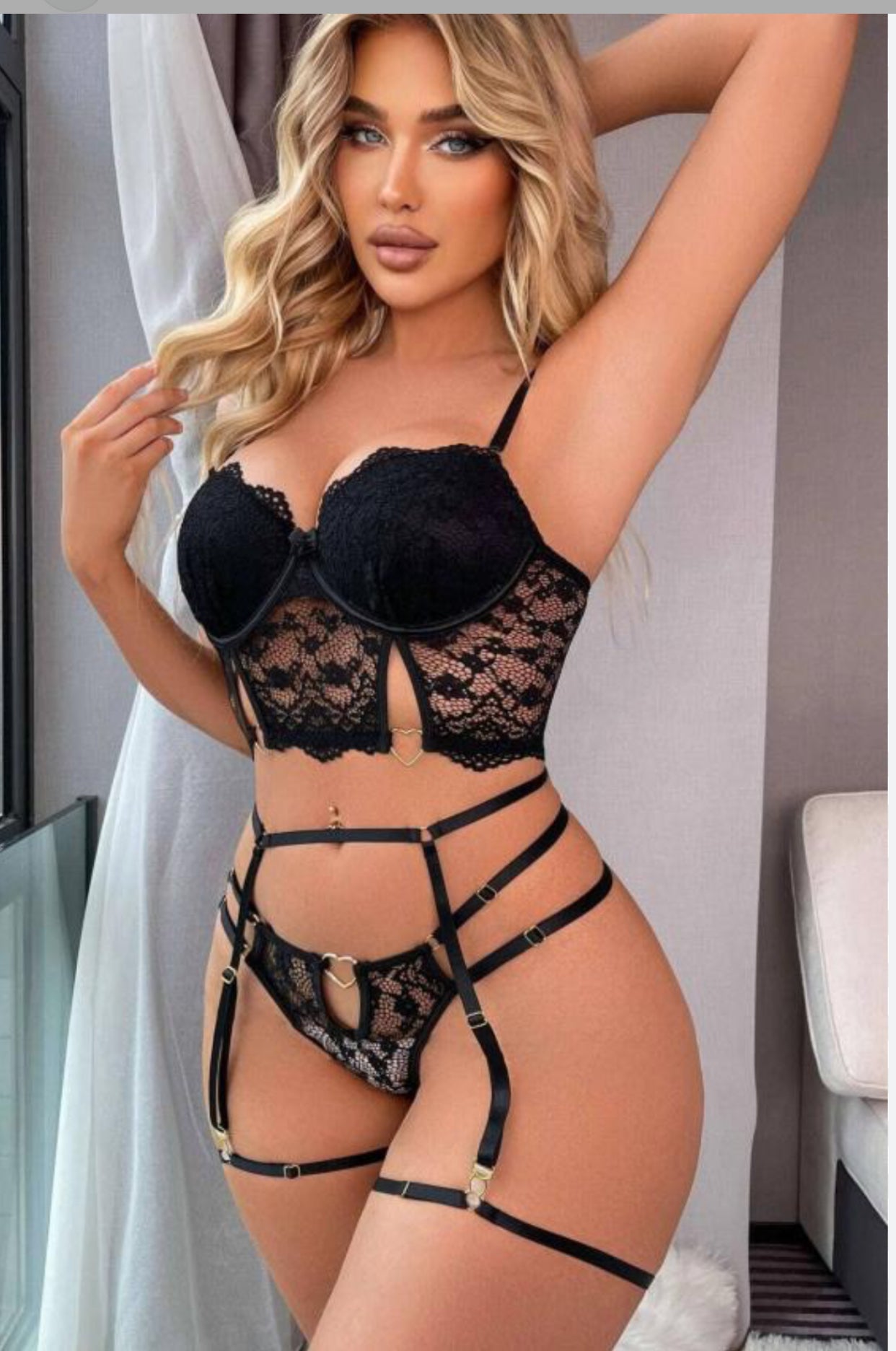 Dantel Büstiyer Tanga Set
