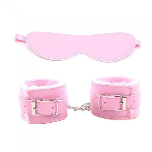 Pembe El Kelepçesi Maske Set