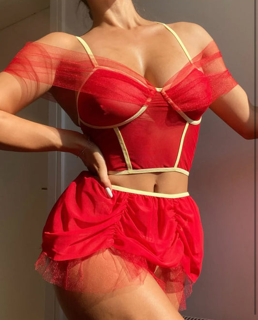Kırmızı Fantezi Babydoll